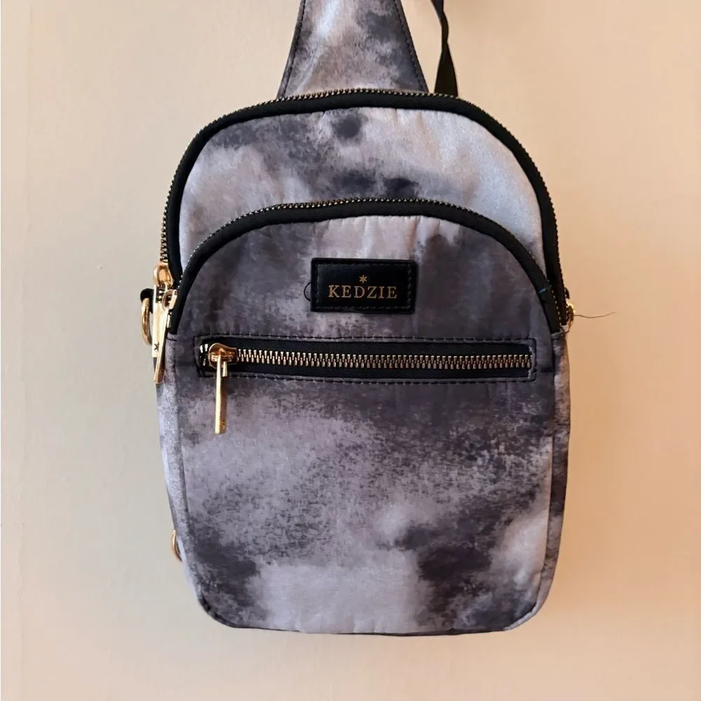 Kedzie Black Gray Crossbody Bag Lightweight Everyday Travel Purse